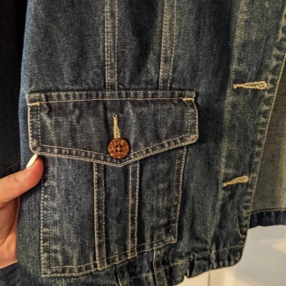Caribbean Joe 100% Cotton Jean Jacket Size P Large - Picture 9 of 12